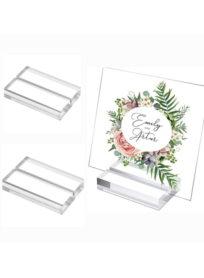 حوامل بطاقات أكريليك شفافة – قواعد عرض أرقام الطاولات ولافتات الزفاف للصور والمكاتب والقوائم، طقم 6 قطع - Image 1